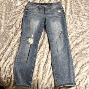 High waisted straight leg jeans